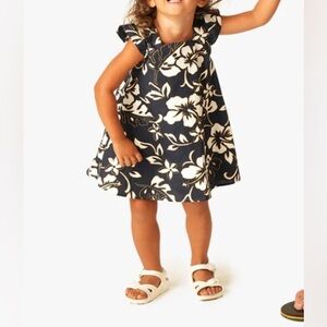 Hilo Hattie’s Made in Hawaii Infant Dress Hibiscus Hawaiian Floral Blue Luau
